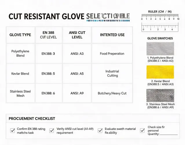 Glove selection table